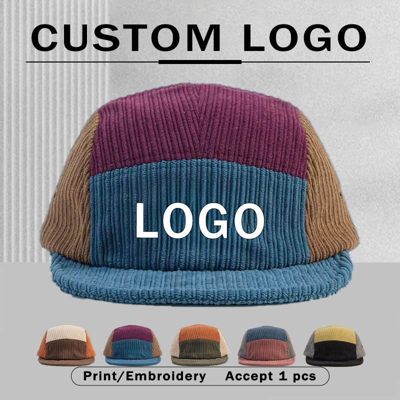 Corduroy Cap 5 Panel - Мужская и женская бейсболка из вельвета