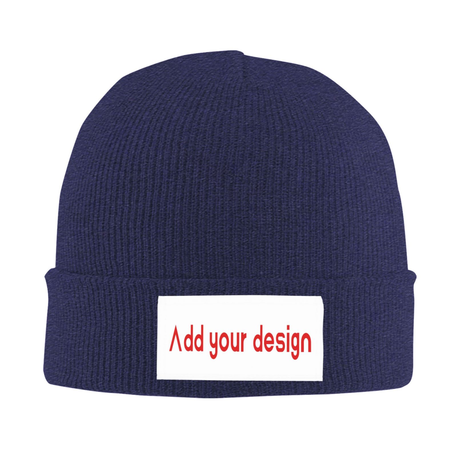 Beanie Cuffed Knit - Индивидуальная вязаная зимняя шапка с вышитым