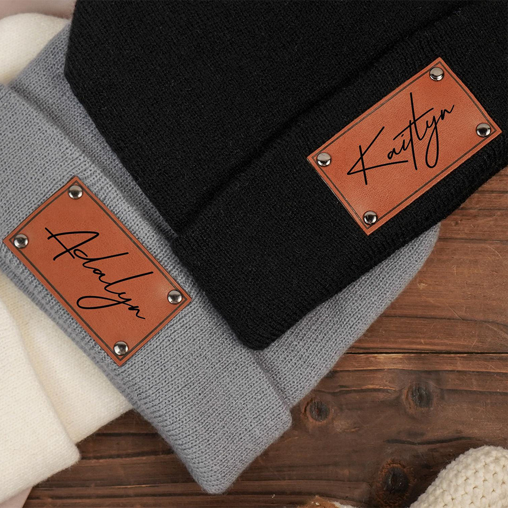 Вязаная шапка-бини с кожаной н – обзор и цена Beanie Cuffed Knit